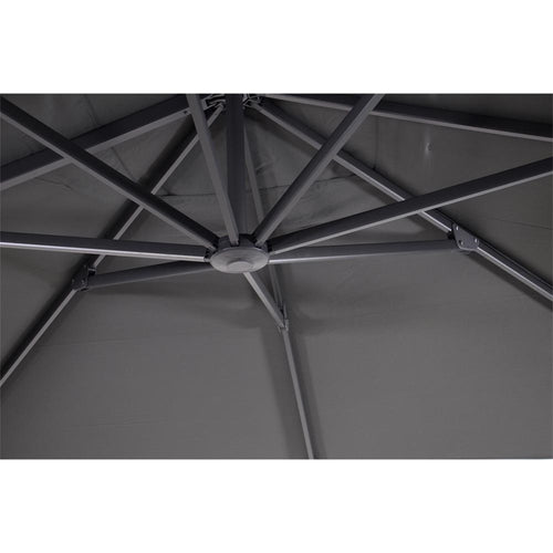 Lesli Living push-up parasol Taurus - grijs - Ø350cm