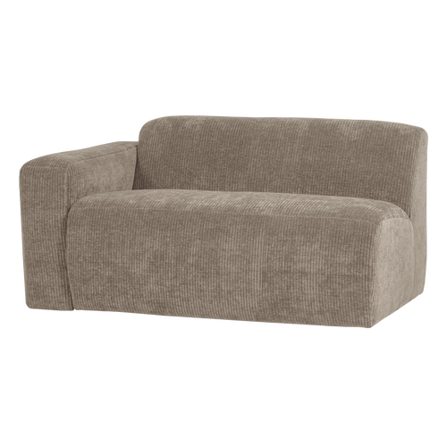 WOOOD 1,5-zits bank arm links Mojo Base - Rib - Donkerzand - 74x145x97