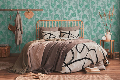 Livingwalls behang palmbomen groen en zilver - 53 cm x 10.05 m - AS-389055 - vtwonen shop