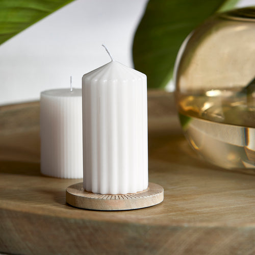 Rivièra Maison Rib Pillar Candle whisper white7x13 - Paraffine - Wit - vtwonen shop