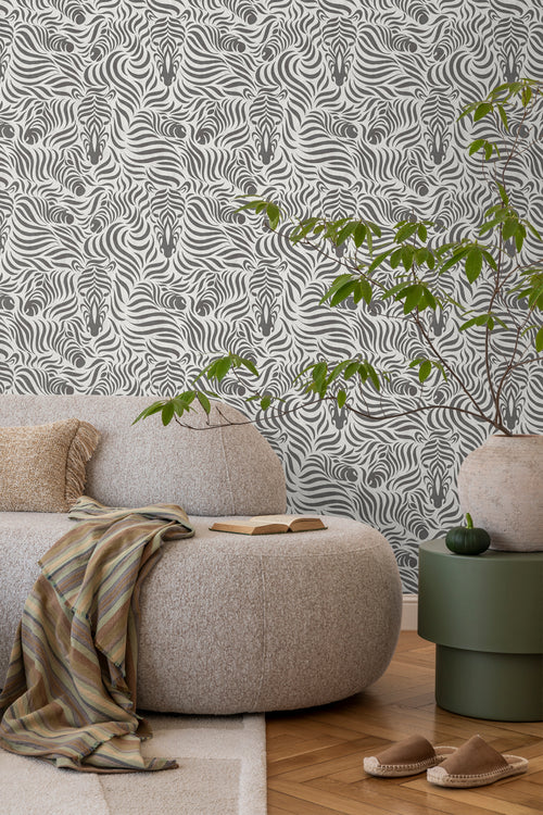 Sanders & Sanders behang zebra's zwart en wit - 53 cm x 10 m - 640519 - vtwonen shop