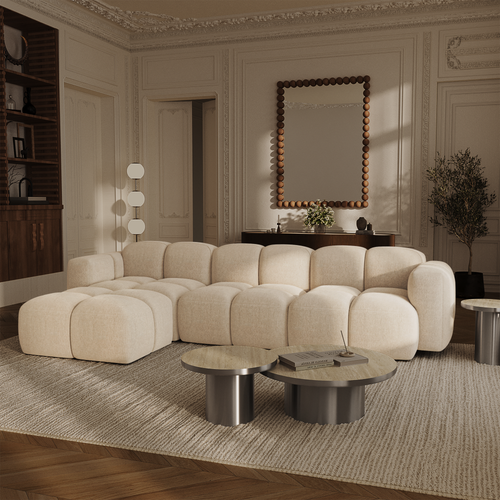 Premium Interiors - Modulaire bank MOSS - fluweel met structuur  258cm