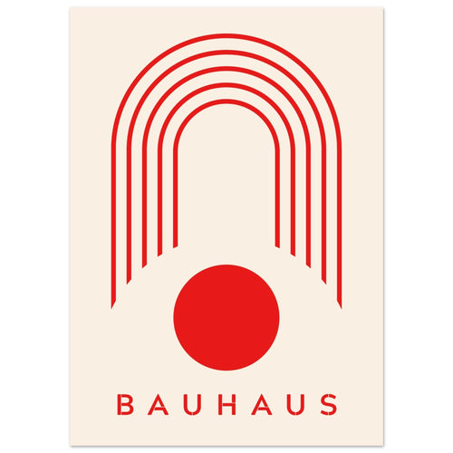 Artfulprints Poster Bauhaus - Red arches   - 50x70 cm - Rood