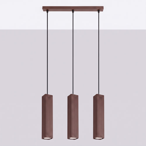 Sollux Lighting Hanglamp RAYO 3L bruin - 45x6x98cm