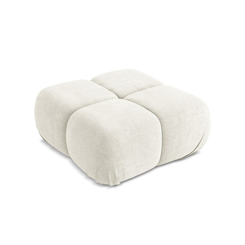 LaMiaSofa Poef Sanremo - chenille stof - wit - 95x95x41
