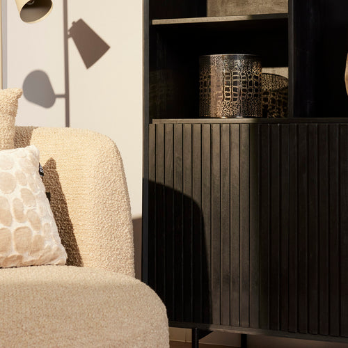 StarFurn Vakkenkast Madison - Zwart Hout - 90x45x200cm - vtwonen shop