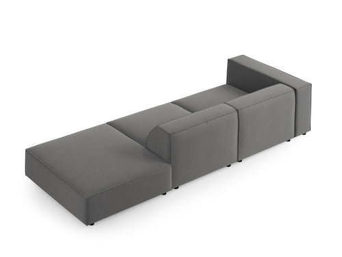 Cosmopolitan Design Rechte bank Arendal 4-zits, flueel, cement - 102x262x70cm