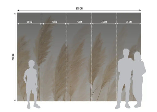 Sanders & Sanders fotobehang bladeren beige - 375 x 270 cm - 601438