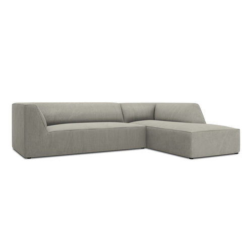 Cosmopolitan Design - Modulaire hoekbank rechts Siena 4-zits, ribfluwelen lichtgrijs - 180x273x69cm