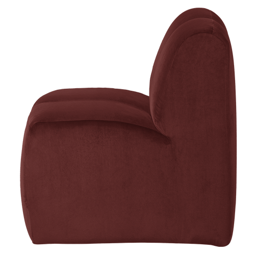 WOOOD eetbank 84 cm met rugleuning Mojo - Velvet - Kastanjebruin - 83x84x73