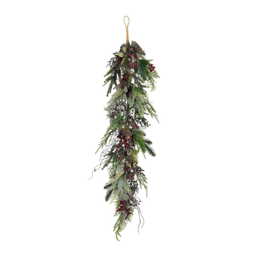 Mica Decorations Bodi Druppelvormige Kerstslinger - L110 x B18 x H10 cm - Bordeaux