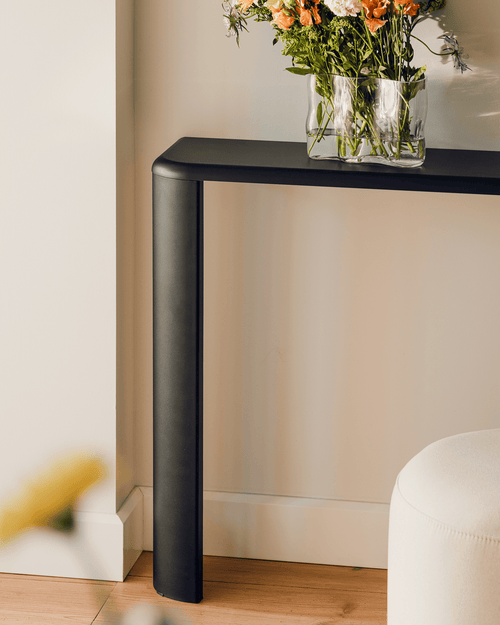 noo.ma Fli Console Table - 102x27x13,5 cm, Auburn Red, board en gepoedercoat staal