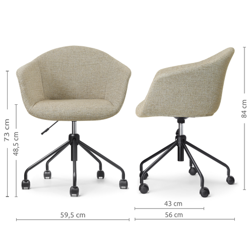 Nolon Nout-Otis bureaustoel taupe melange - zwart onderstel
