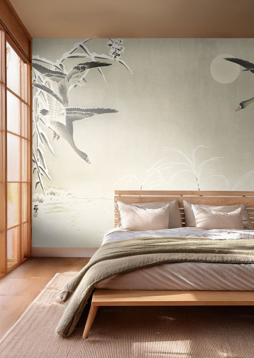 Sanders & Sanders fotobehang vogels beige - 424 x 280 cm - 640895