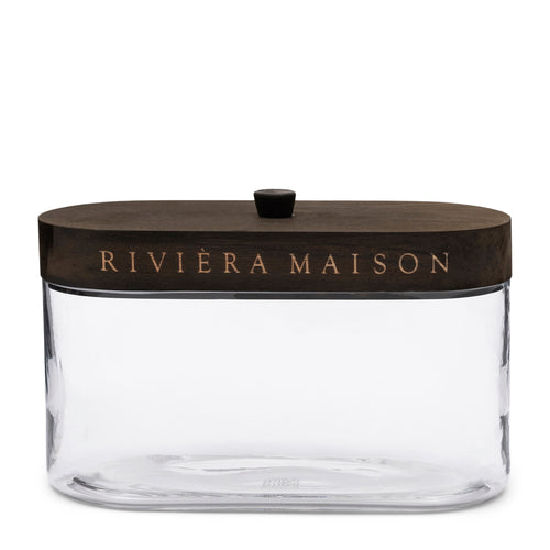 Rivièra Maison Harlem Storage Jar - Glas, Dennenhout - Transparant - vtwonen shop