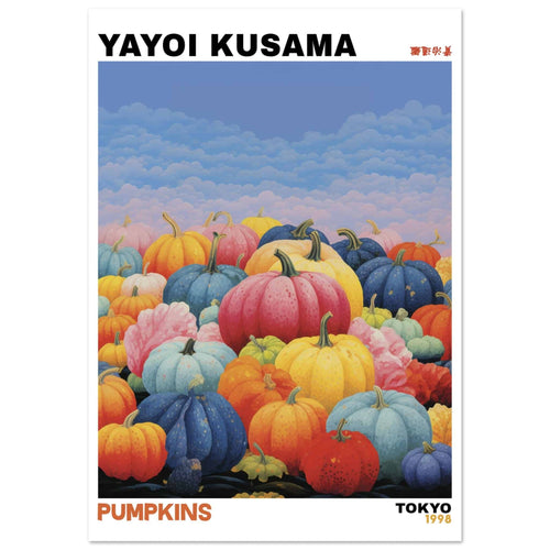 Artfulprints Poster met Lijst Yayoi Kusama - Pumpkins   - 30x40 cm - Meerkleurig
