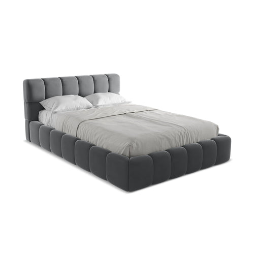 LaMiaSofa Bed met opbergruimte Roma - velours - staal - 160x228x82