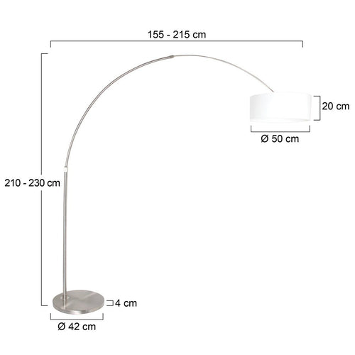 Steinhauer vloerlamp Sparkled - 1 lichts - 190x 230 cm - mat chroom wit - vtwonen shop