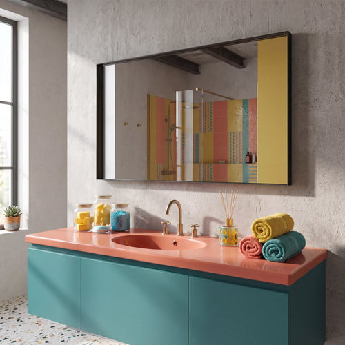 Spinder Design SENNE Badkamerspiegel rechthoekig zwart 100x70