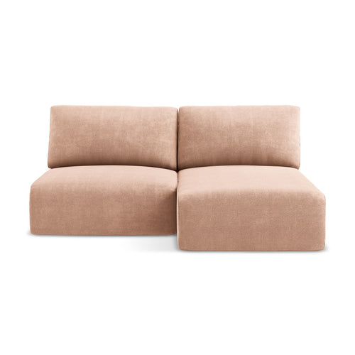 LaMiaSofa hoekbank rechts Ostia - chenille stof - perzik - 210x149x79