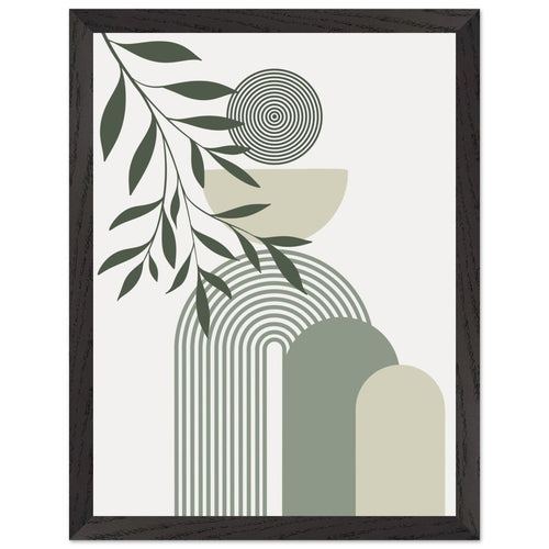 Artfulprints Poster met Lijst Boho – Olive balance   - 30x40 cm - Groen