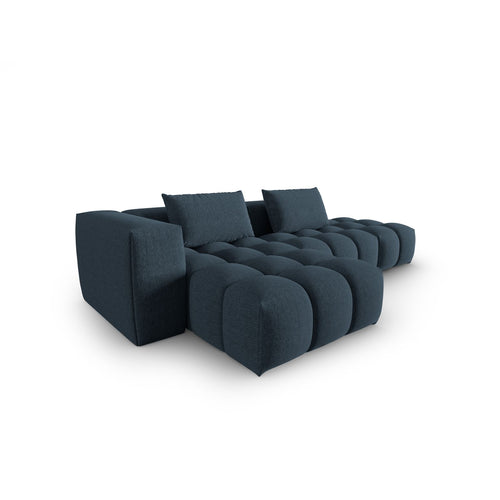 Cosmopolitan Design - Modulaire hoekbank links Verona 4-zits, structurele stof donkerblauw - 145x265x70cm