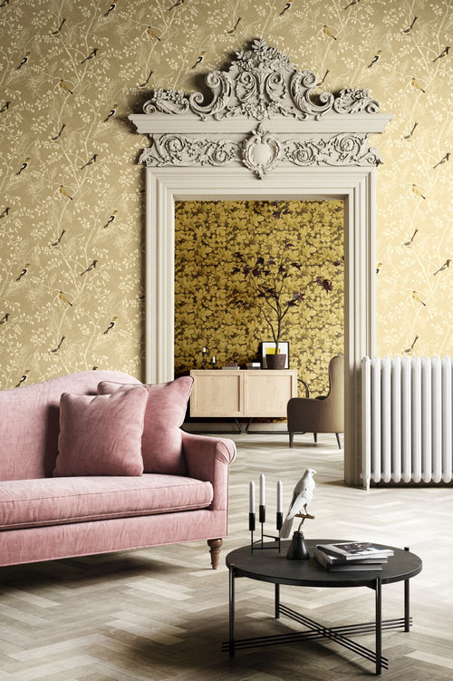 Masureel behang bladeren geel - 53 cm x 10.05 m - 630616