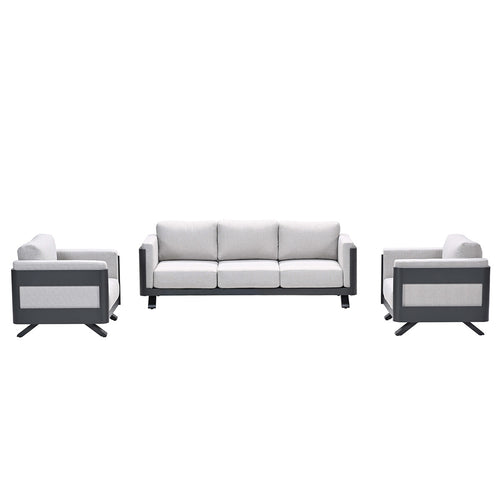Garden Impressions loungeset Medellin 3-delig - donker grijs