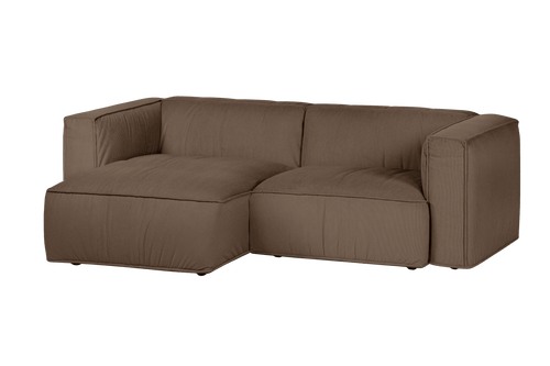 noo.ma Lobi 3-zits hoekbank links - Mocha Brown corduroy, 243x120x73,5 cm