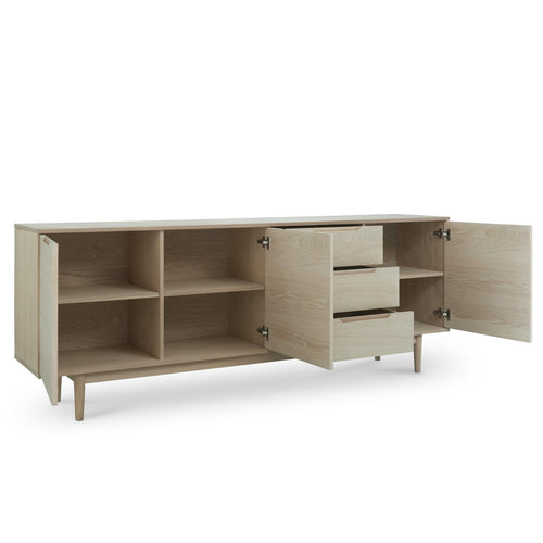 Furnhouse 4-deurs dressoir Kerteminde - Witte olie - MDF, eikenfineer - 45x213x80