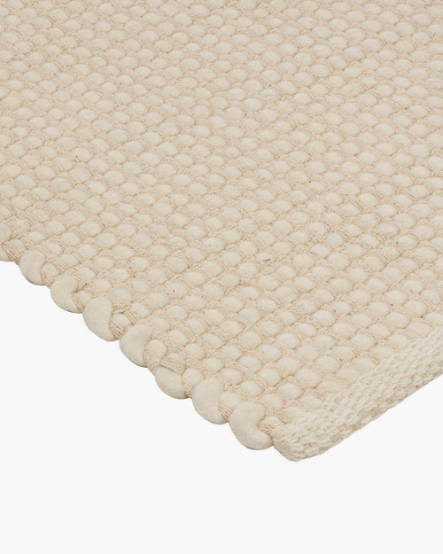 noo.ma handgeweven vloerkleed Natural Beige - Nieuw-Zeelandse wol, laagpolig, rechthoekig