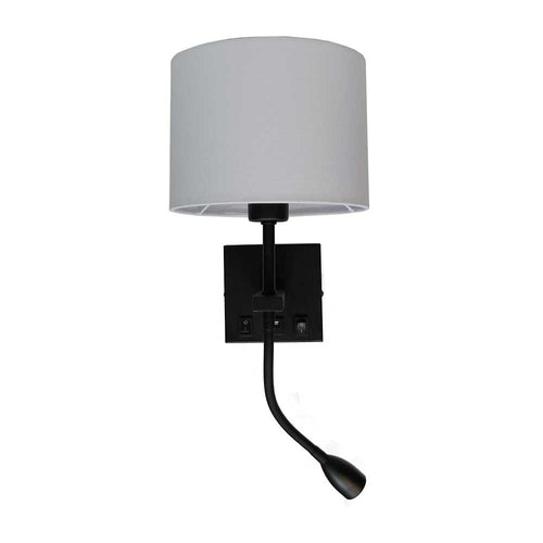 Artdelight Wandlamp Quad USB - Zwart