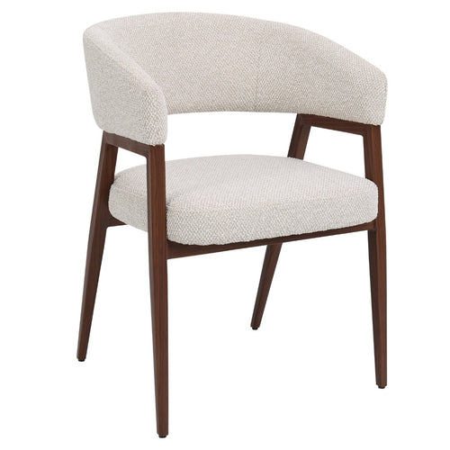 DÉJA Living Eetkamerstoel Fureso - Beige/Walnoot - Set van 2