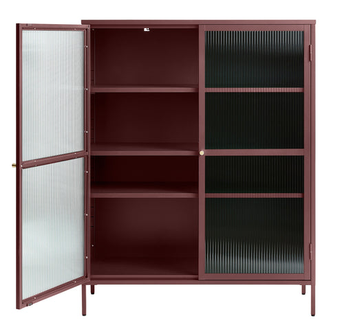 Rebellenclub Vitrinekast Omeo - 140 x 111 cm - Bordeauxrood - vtwonen shop