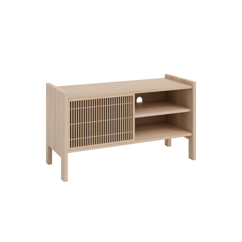 Naan Furniture Kleine TV-meubel Mendia - Massief natuurlijk hout - gelakt - 102.2 cm - vtwonen shop