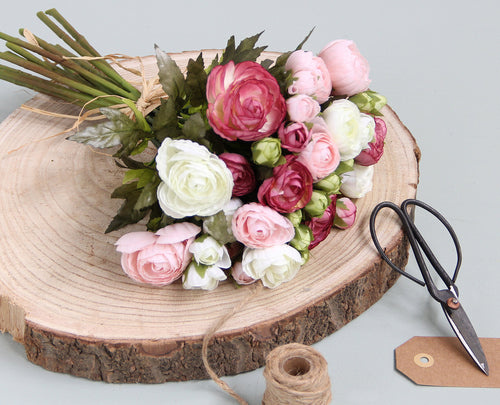 Mica Decorations Ranonkels Kunstbloemen Boeket - H35 x Ø26 cm - Roze - vtwonen shop