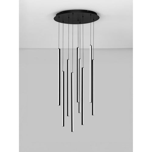Nova Luce GRATTA Hanglamp met clusterontwerp, zandkleurig zwart, Triac dimbare LED, 48W, 1920lm, 3200K