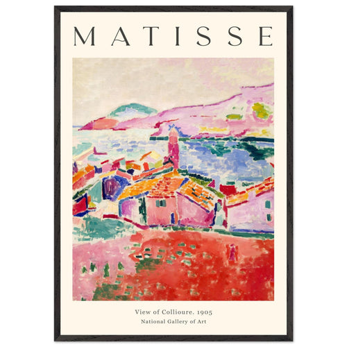 Artfulprints Poster met Lijst Matisse - View of Collioure 1905   - 70x100 cm - Meerkleurig