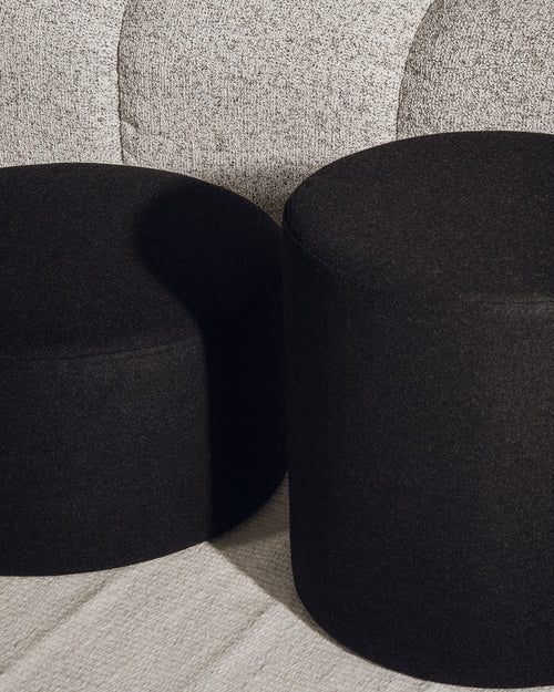 noo.ma Folk Pouf Tall - Cloud Beige Bouclé, 40 x 40 x 42 cm