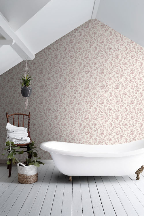 ESTAhome behang elegante bloemen bordeaux rood - 50 x 900 cm - 132105