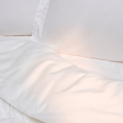 Coco & Cici - TENCEL Twill Kussensloop Wit - 1 kussensloop 40x80