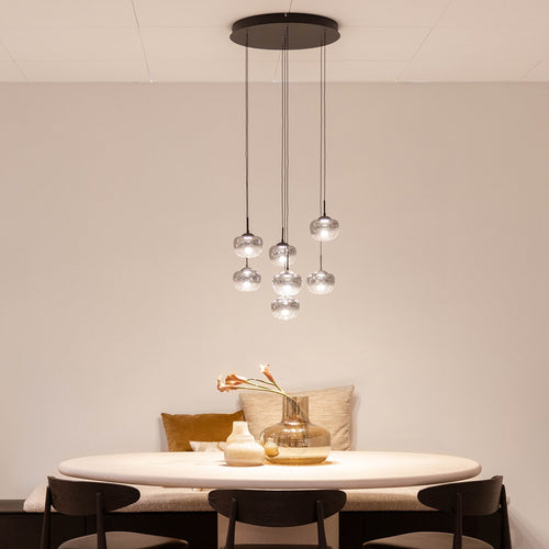 Atmooz hanglamp Tapco - zwart - Ø 45 x H 190 cm - geïntegreerde led