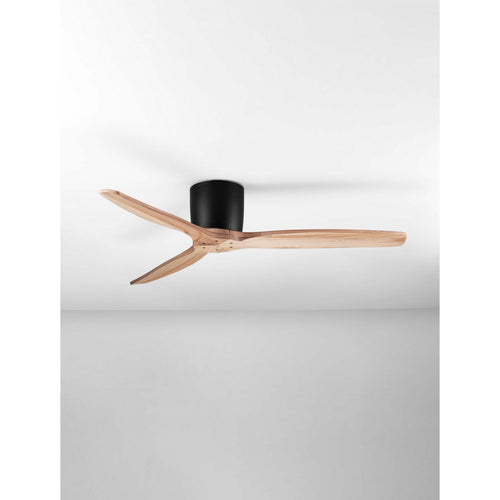 Nova Luce NINEMIA Plafondventilator Sandy Black, Naturel Hout, Bladen in Sandy Black & Naturel Houtkleur, 6 Snelheden, DC-motor, 40W