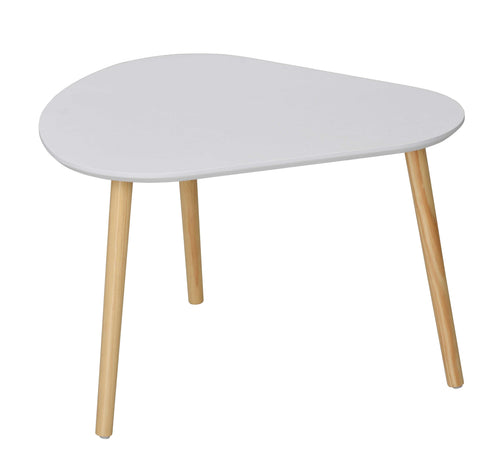 Calicosy - Set van 3 Witte en Houten Nesttafels  50x103x42 cm