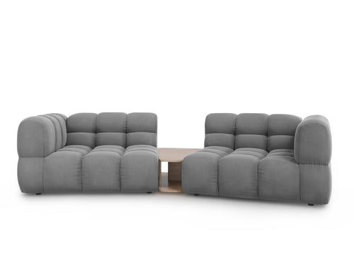 Cosmopolitan Design Modulaire bank Sky 2-zits, flueel, lichtgrijs - 148x280x70cm