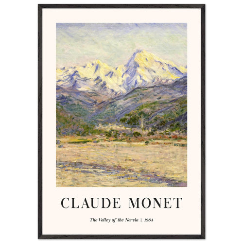 Artfulprints Poster met Lijst Claude Monet - The valley of the Nervia   - 70x100 cm - Bruin