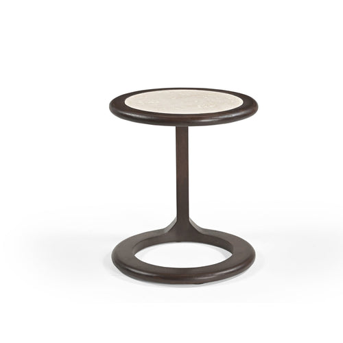 Starfurn Bijzettafel Vinn - Rond Bruin/Travertin - Set van 2