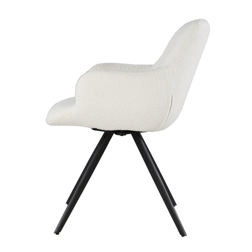 Livingfurn eetkamerstoel Doreen - boucle - wit - 2 stuks - vtwonen shop