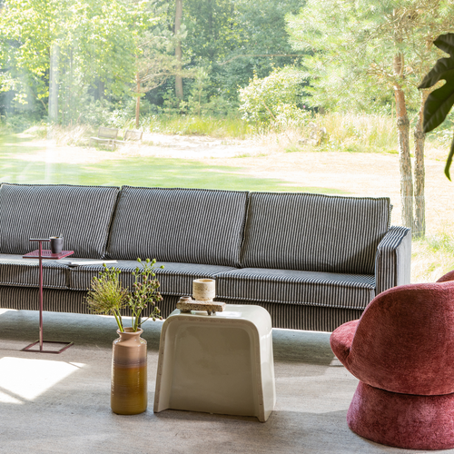 WOOOD 3-zits bank Rodeo - Streep - Zwart/Grijs - 85x277x86 cm, - vtwonen shop