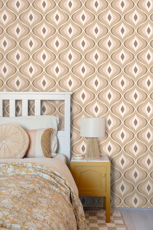 ESTAhome behang retro ornamenten beige en bruin - 50 x 900 cm - 130985 - vtwonen shop